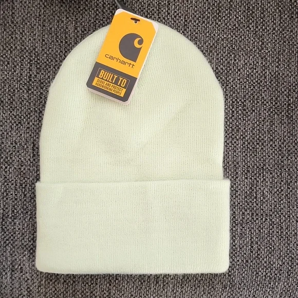 Nwt Carhartt Knit Cuffed Beanie Stocking Winter Cap Hat Hint of Lime - Picture 3 of 4